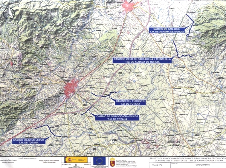 La Comunidad Autónoma arreglará los caminos rurales del Turbinto, Camino Viejo de Lébor y Camino de Servicio CR-t-VI-3-7-3