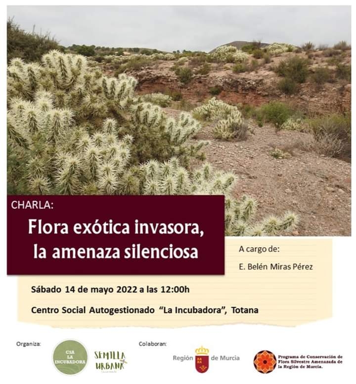 La Concejalía de Medio Ambiente invita a la charla “Flora exótica invasora, la amenaza silenciosa”; que tendrá lugar este sábado (12:00 horas) en el CSA “La Incubadora