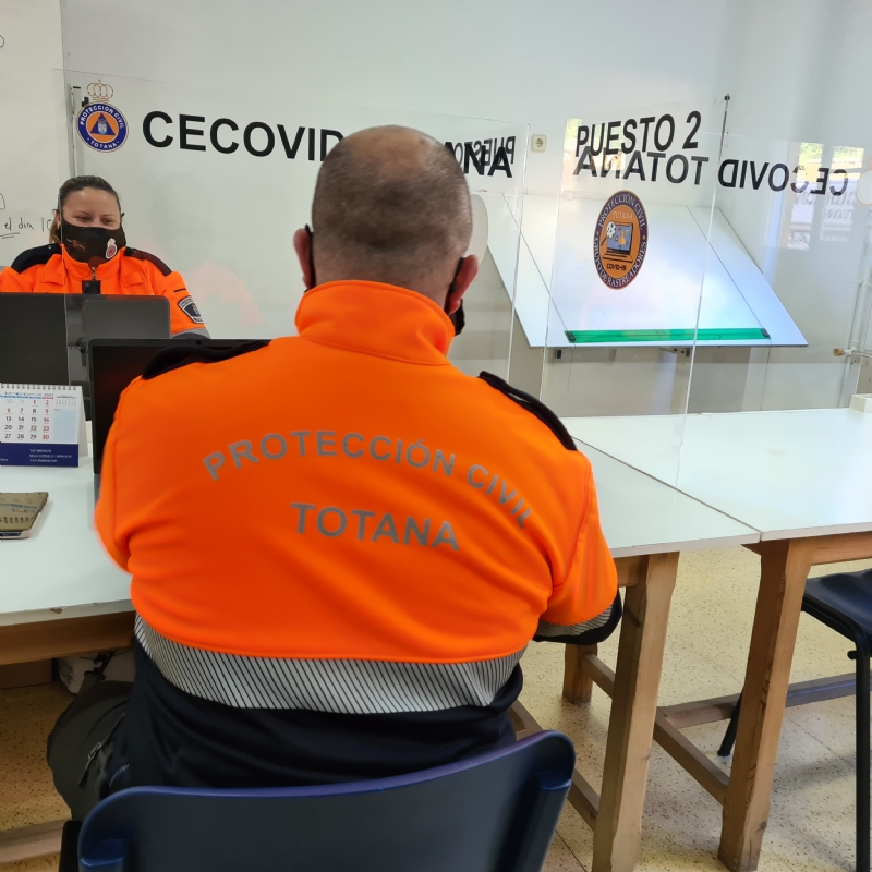 Se retoma la actividad del Cecovid con las tareas de rastreo en Totana a cargo de los voluntarios de Protección Civil de esta localidad