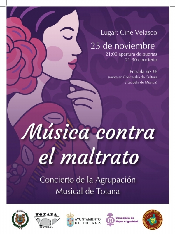 Vídeo. "Música contra el maltrato", el concierto que organiza la Agrupación Musical con motivo del Día Internacional contra la Violencia de Género, tendrá lugar el 25-N en el Cine Velasco