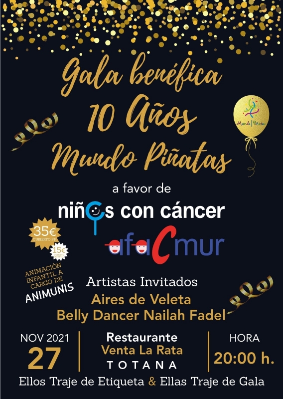 Vídeo. “Mundo Piñatas” celebrará su décimo aniversario el día 27 de noviembre en una gala solidaria a beneficio de la Asociación de Niños con Cáncer (Afacmur)