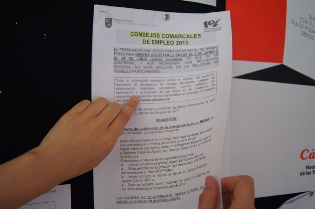 TOTANA RECIBE UN TOTAL DE 340.868 EUROS A TRAVÉS DE LOS CONSEJOS COMARCALES DE EMPLEO PARA COMBATIR EL DESEMPLEO Y CONTRIBUIR AL DESARROLLO DE LAS ZONAS RURALES DEL MUNICIPIO