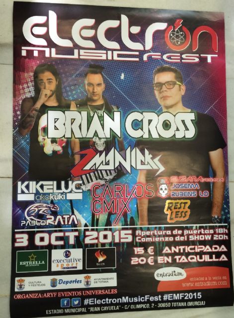 Se suspende el Festival de Música Electrónica y Techno "Electro Music Fest" que se iba a celebrar este sábado en el estadio municipal "Juan Cayuela"