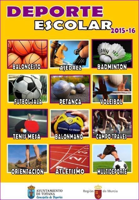 Arranca este próximo fin de semana el programa "Deporte Escolar" correspondiente al curso escolar 2015/16