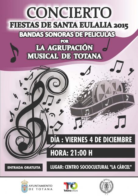 El concierto Fiestas de Santa Eulalia que protagonizar la Agrupacin Musical de Totana se aplaza este viernes una hora; ser a las 21:00 horas