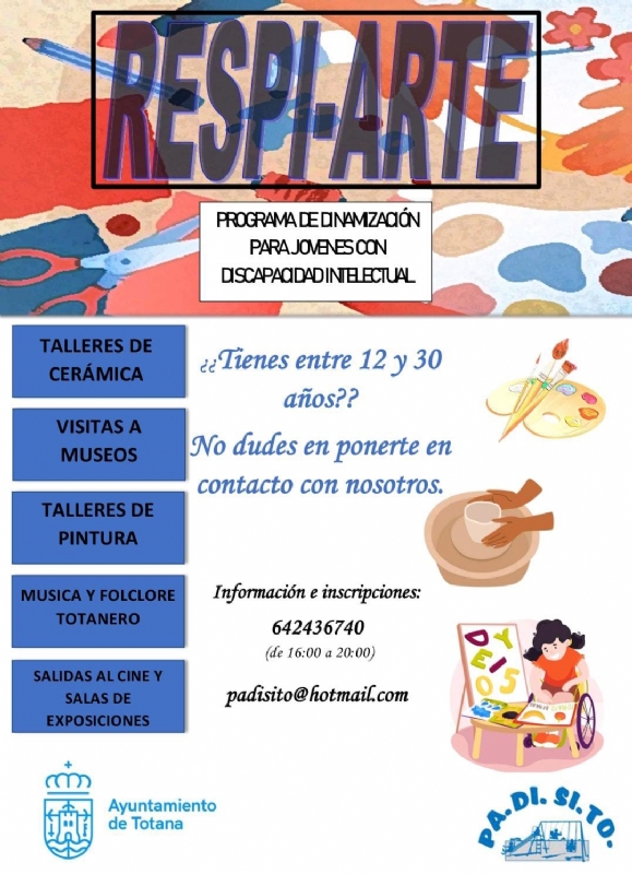 La Asociación PADISITO promueve "Respi-Arte", un programa trimestral de dinamización para jóvenes con discapacidad intelectual