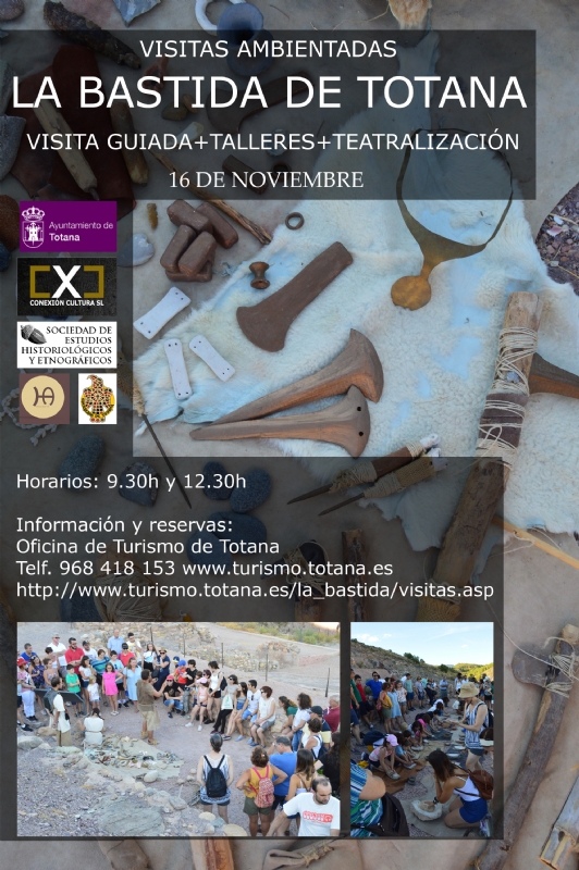 La Concejala de Turismo y Yacimientos Arqueolgicos ha programado para este otoo dos visitas teatralizadas (19 de octubre y 14 de diciembre) y una ambientada (16 de noviembre) en La Bastida
