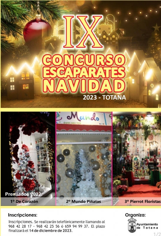 Convocan el IX Concurso de Escaparates de Navidad con el fin de crear un ambiente festivo en las calles ms comerciales durante este tiempo 
