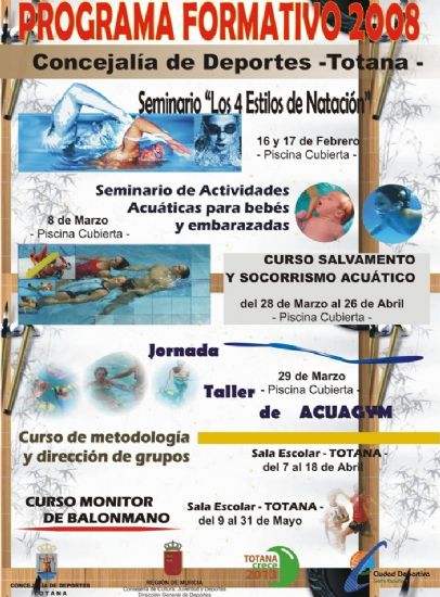 LA CONCEJALA DE DEPORTES OFERTA UN AMPLIO PROGRAMA FORMATIVO COMPUESTO POR UN TOTAL DE 6 CURSOS PARA EL PRIMER SEMESTRE DE ESTE AO