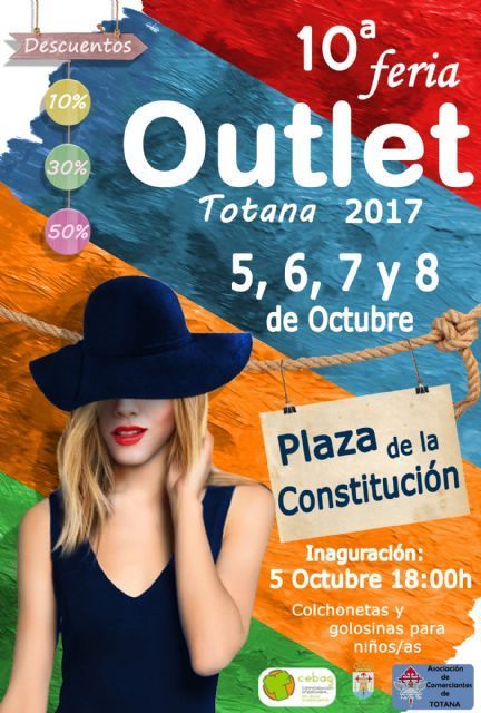 La X Feria Outlet de Totana se celebrar en la plaza de la Constitucin desde este jueves y hasta el domingo, con variedad de expositores y productos con importantes descuentos