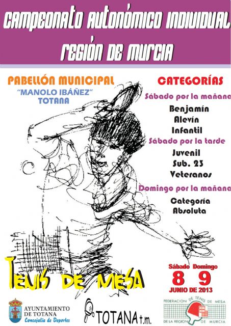 EL PABELLÓN MUNICIPAL "MANOLO IBÁÑEZ" ACOGE ESTE FIN DE SEMANA EL CAMPEONATO AUTONÓMICO DE TENIS DE MESA DE LA REGIÓN DE MURCIA