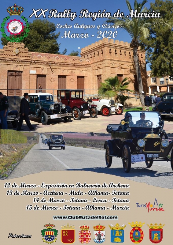 Totana ser protagonista del XX Rally Regin de Murcia de Coches Antiguos y Clsicos que se celebrar este prximo fin de semana, organizado por el Club Ruta del Sol