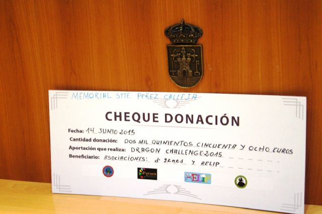 El EVA-13 recauda 2.558 euros en la Carrera Dragon Challenge "Memorial Subteniente Pérez Calleja" que se celebró en junio en Sierra Espuña, que dona a las asociaciones "DGenes" y "AELIP"