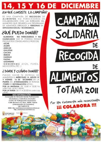 EL AYUNTAMIENTO PROMUEVE UNA CAMPAÑA SOLIDARIA DE RECOGIDA DE ALIMENTOS NO PERECEDEROS DIRIGIDA A "CÁRITAS" EN LAS DOS PARROQUIAS Y "ADIPSAI" LOS DÍAS 14, 15 Y 16 DE DICIEMBRE