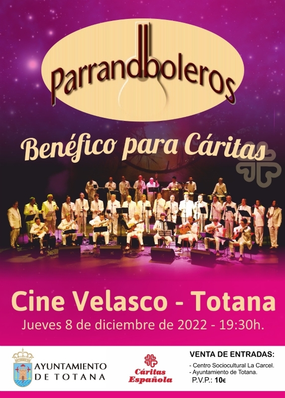 Los Parrandboleros ofrecen un concierto benfico para Critas maana 8 de diciembre en el Cine Velasco (19:30 horas)