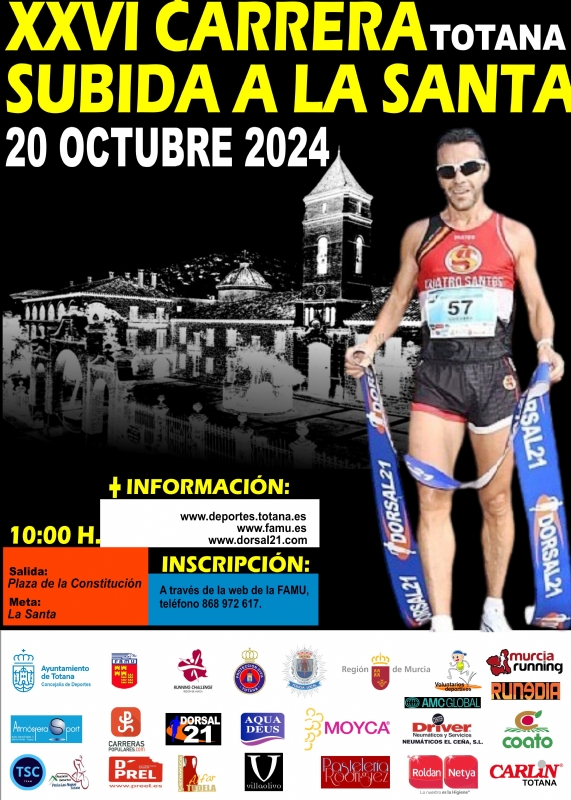 Abierto el plazo de inscripcin para la XXVI Subida a La Santa que organiza la Concejala de Deportes, y que se celebrar el domingo 20 de octubre