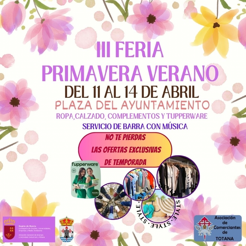 La III Feria Outlet Primavera-Verano se celebra del 11 al 14 de abril, en la plaza de la Constitucin, organizada por la Asociacin de Comerciantes