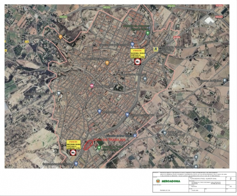 AVISO IMPORTANTE.- Se cortar al trfico el tramo de la avenida Juan Carlos I, entre la Glorieta Adolfo Surez y la calle Tabarca, hasta el mes de septiembre por las obras del nuevo Mercadona