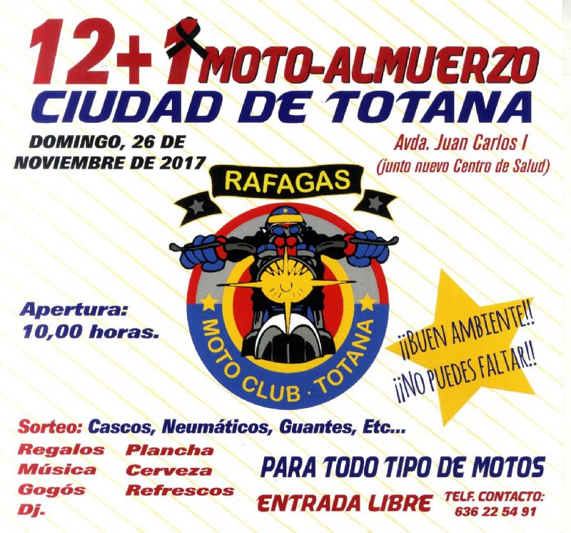 Vídeo. El Moto Club "Ráfagas" organiza el "12+1 Moto-Almuerzo Ciudad de Totana" el 26 de noviembre en "La Báscula", congregando más de 300 motocicletas y en homenaje a Ángel Nieto