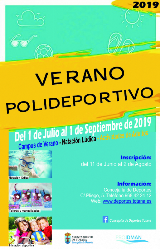 Vdeo. El Verano Polideportivo se oferta durante julio y agosto con una amplia oferta de actividades en el Polideportivo Municipal 6 de Diciembre y el Complejo Valle del Guadalentn