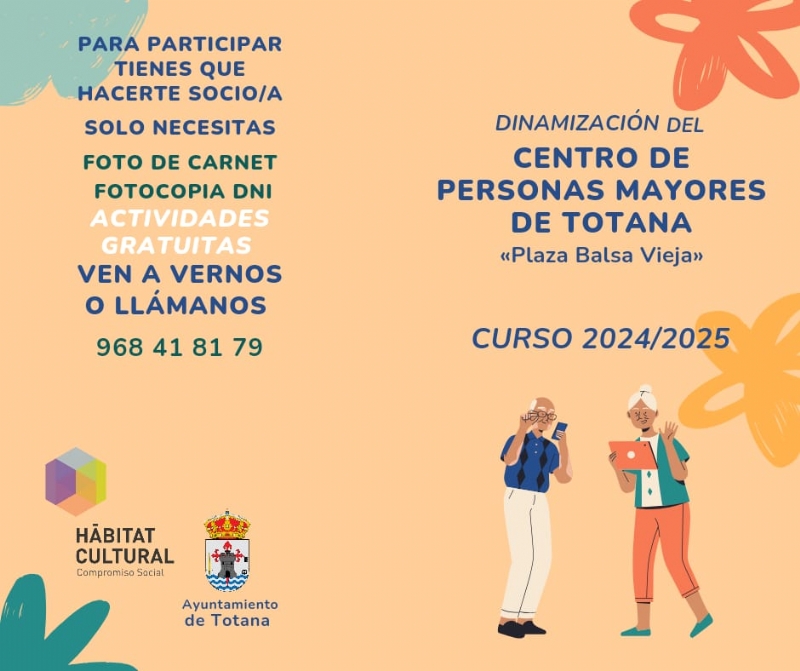 Amplan la oferta de actividades de dinamizacin de los Centros de Personas Mayores en Totana y El Paretn para el curso 2024/2025