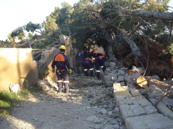 VOLUNTARIOS DE PROTECCI�N CIVIL TRABAJAN DURANTE TODO EL FIN DE SEMANA EN REALIZAR LABORES DE LIMPIEZA EN INFRAESTRUCTURAS P�BLICAS Y PRIVADAS TRAS TEMPORAL DE VIENTO
