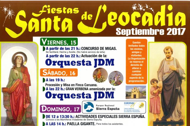 Vdeo. Las fiestas de Santa Leocadia en la diputacin de La Sierra se celebran este prximo fin de semana, del 15 al 17 de septiembre