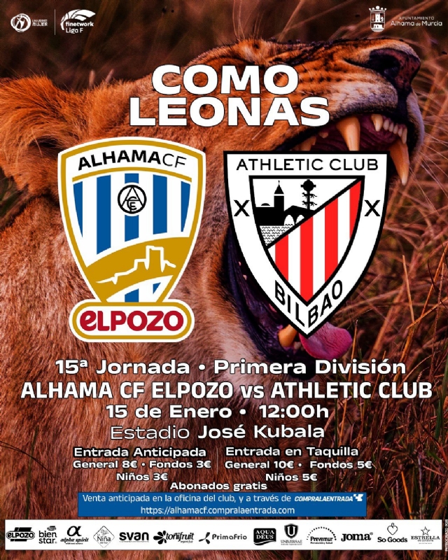 El equipo femenino Alhama CF ElPozo, de Primera División, entrena esta tarde en el Complejo Deportivo "Guadalentín" de El Paretón