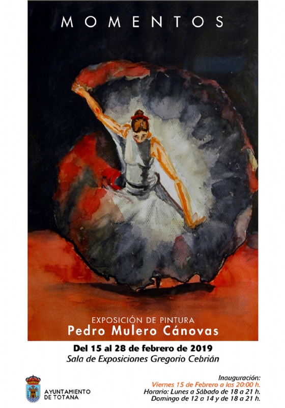 Maana se inaugura la exposicin de pintura titulada Momentos, de Pedro Mulero Cnovas, en la sala Gregorio Cebrin
