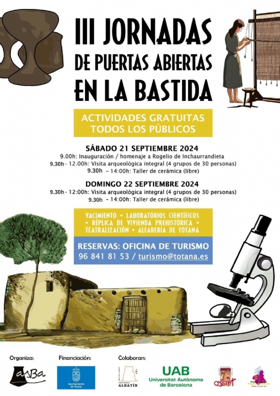 Las III Jornadas de Puertas Abiertas en La Bastida se celebrarn el fin de semana del 21 y 22 de septiembre, con visitas y actividades gratuitas para todos los pblicos