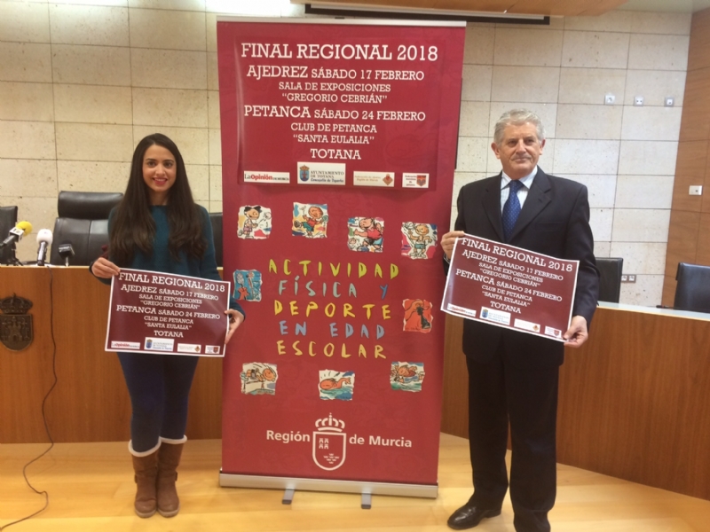 Vdeo. Totana acoger las finales regionales del programa de Deporte Escolar en las modalidades de Ajedrez (17 febrero) y Petanca (24 de febrero), organizadas por la Direccin General de Deportes