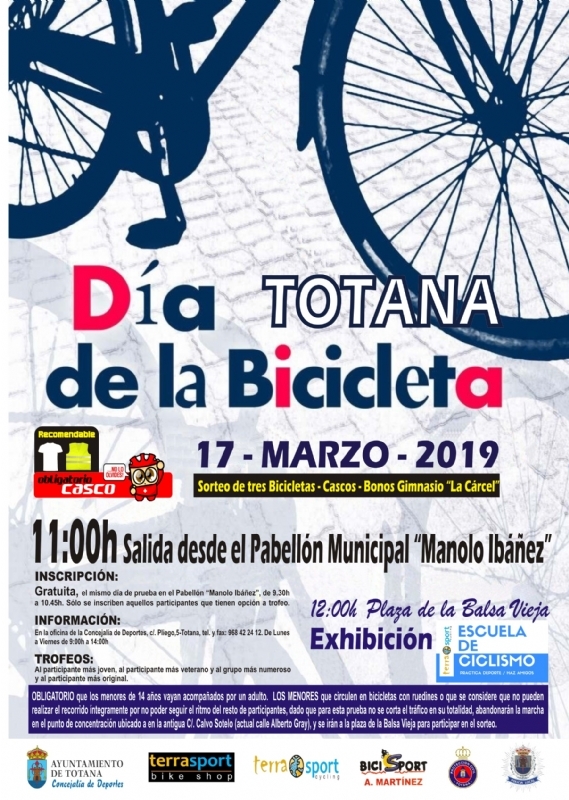 El Da de la Bicicleta se celebra este domingo 17 de marzo, organizado por la Concejala de Deportes y Terra Sport Ciclyng