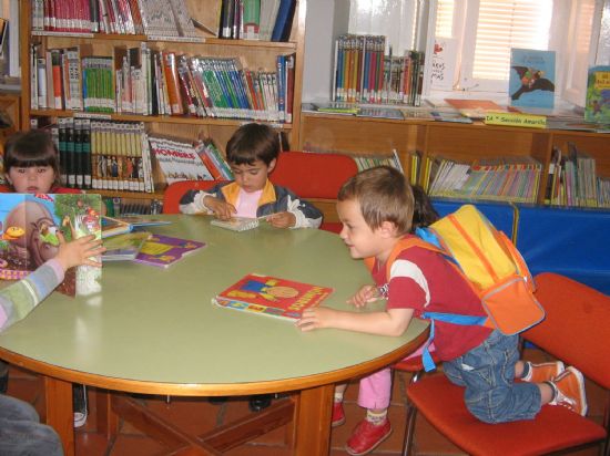 LOS ALUMNOS DEL PUNTO DE ATENCIÓN A LA INFANCIA "DOÑA PEPITA LÓPEZ GANDÍA", DENTRO DEL PROGRAMA DE "ANIMACIÓN A LA LECTURA" LLEVADO A CABO DESDE LA CONCEJALÍA DE CULTURA, VISITAN LA BIBLIOTECA MUNICIPAL Y DISFRUTAN CON UN CUENTACUENTOS