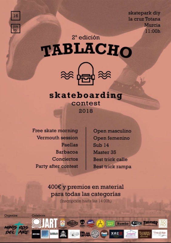 VDEO. El skatepark La Cruz alberga este sbado 16 de junio la segunda edicin del Tablacho Skateboarding Contest 2018, organizado por la Asociacin Juvenil Ministros del Aire