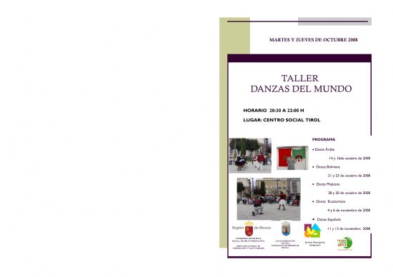 EL OCTUBRE INTERCULTURAL ARRANCA HOY CON LA PUESTA EN MARCHA DEL TALLER  "DANZAS DEL MUNDO" QUE SE DESARROLLARÁ HASTA EL 13 DE NOVIEMBRE EN EL CENTRO SOCIAL DEL BARRIO TIROL CAMILLERI