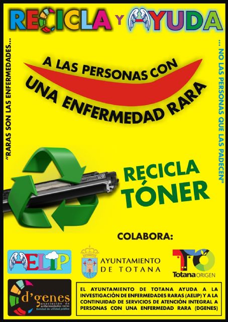 El Ayuntamiento colabora con DGenes y AELIP en la recogida y reciclaje de tneres para el mantenimiento de ambas entidades