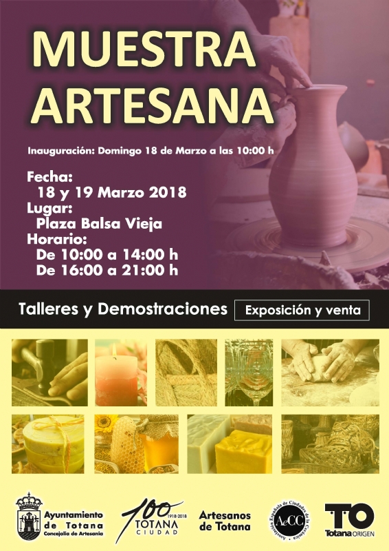 La II Muestra Artesana se celebra los das 18 y 19 de marzo, en la plaza de la Balsa Vieja, con un total de 15 expositores que ofrecern productos en talleres alfareros y sobre oficios artesanos varios