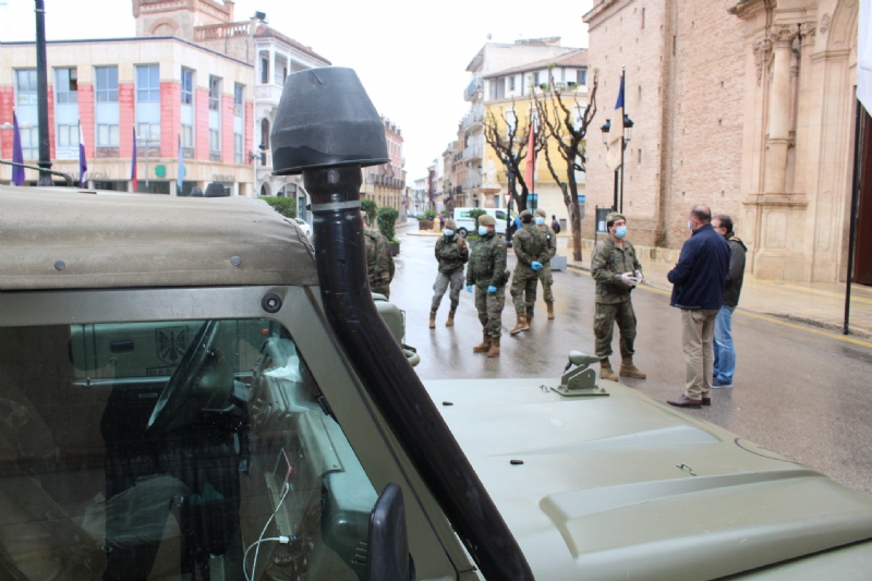 Militares de Artillera Antiarea de Cartagena se desplegan, de nuevo, en Totana para reforzar los controles sobre vehculos y la circulacin de personas