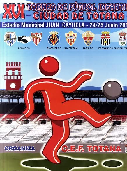 El XVI Torneo de Fútbol Infantil "Ciudad de Totana " se celebrará en el estadio municipal "Juan Cayuela" el 24 y 25 de junio; y contará con la participación de seis clubes
