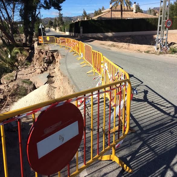 La Direccin General de Carreteras comunica al Ayuntamiento de Totana el arreglo inminente de la carretera C-7 de La Huerta tras los daos ocasionados por el temporal de lluvias