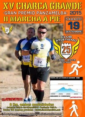 La XV Carrera "Charca Grande-Gran Premio Panzamelba" se celebra este sábado, día 19 de septiembre, organizada por el Club de Atletismo Totana