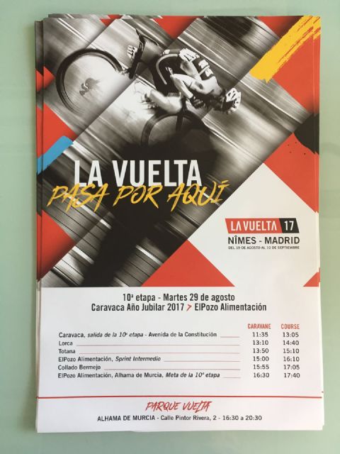 Totana será protagonista de la décima etapa de la Vuelta Ciclista a España, que comienza mañana; y que transcurrirá entre Caravaca de la Cruz y Alhama de Murcia, de 171 kilómetros