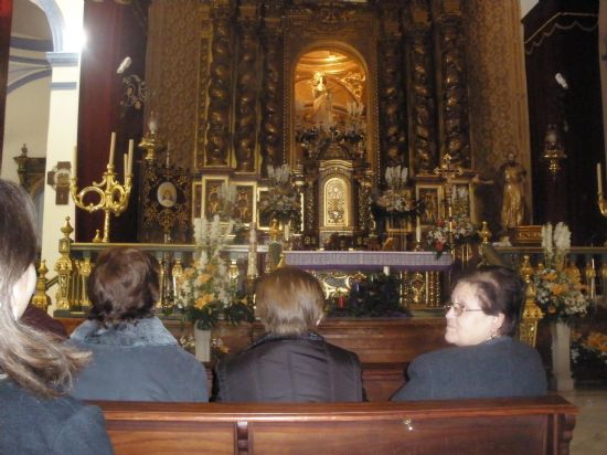 LOS USUARIOS Y PORFESIONALES LOS SERVICIOS DE ESTANCIAS DIURNAS DE TOTANA ASISTENA A UNA MISA CELEBRADA EN LA IGLESIA DE SANTIAGO EN HONOR A LA PATRONA DE LA LOCALIDAD SANTA EULALIA