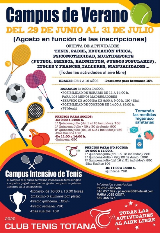 Vídeo. El Club de Tenis promueve  el Campus de Verano del 29 de junio al 31 de julio con una amplia oferta de actividades y horarios por quincenas