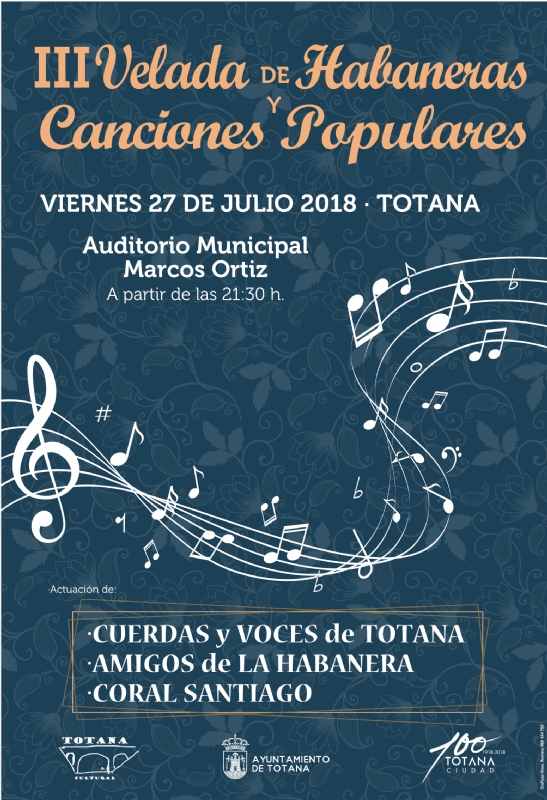 VDEO. Cultura organiza el viernes 27 de julio la III Velada de Habaneras y Canciones Populares, en el auditorio municipal Marcos Ortiz, con la participacin de tres grupos