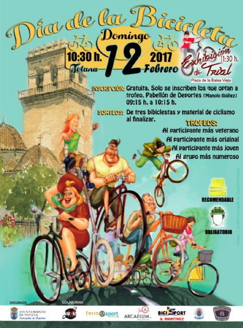 El Día de la Bicicleta se celebra este domingo, 12 de febrero; y finalizará con una exhibición de Trial en la plaza Balsa de la Vieja con sorteo de regalos, entre ellos, tres bicicletas