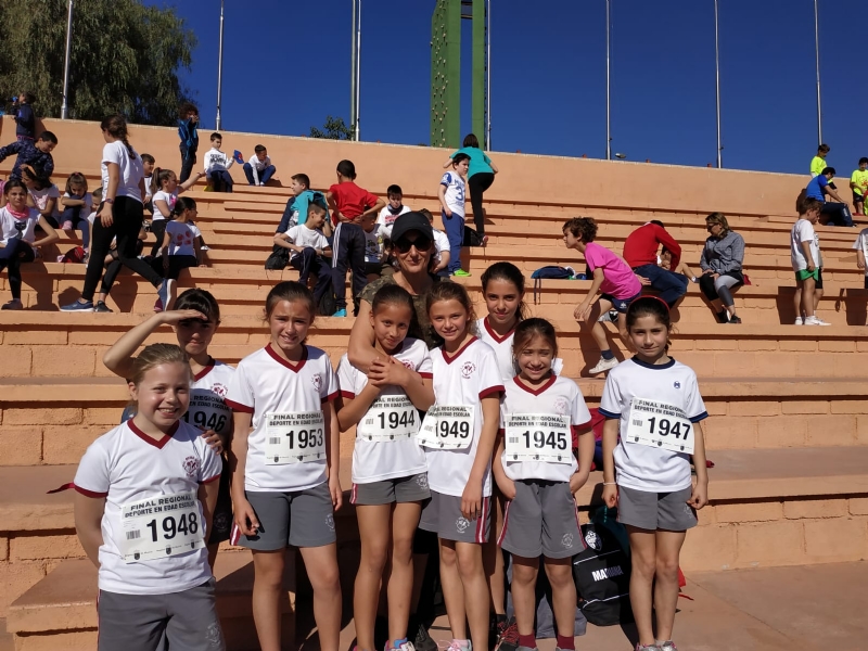 Varios escolares de Totana participan en la Final Regional de Campo a Través, en las categorías alevín y benjamín, que se celebró en Lorca