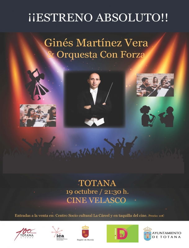 Vdeo. La Asociacin Musical Con Forza organiza maana 19 de octubre el espectculo musical y escenogrfico de Gins Martnez&Orquesta Con Forza, en el Cine Velasco (21:30 horas)