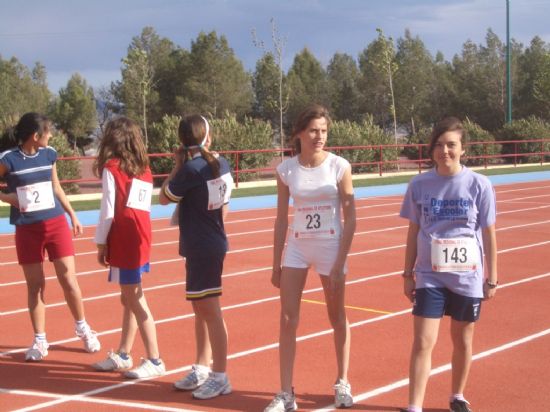 SEIS ESCOLARES TOTANEROS LOGRAN SUBIR AL PODIUM EN LA FINAL REGIONAL ESCOLAR DE ATLETISMO, CELEBRADA EN EL POLIDEPORTIVO DE LA TORRECILLA DE LORCA