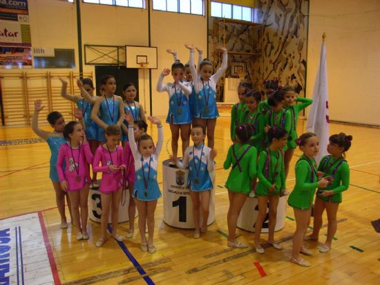 LA COMPETICIN INTERESCUELAS DE GIMNASIA RTMICA, ORGANIZADA POR LA CONCEJALA DE DEPORTES, CONGREG A 130 GIMNASTAS DE LORCA, ALHAMA, PULP, PUERTO LUMBRERAS Y TOTANA
